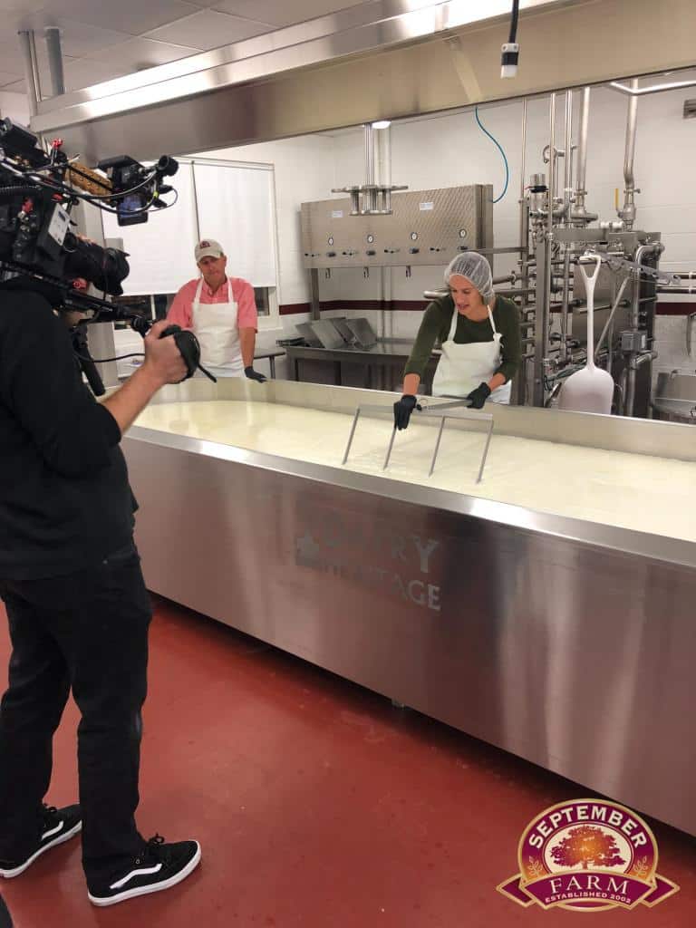 the food network recording the cheese making show